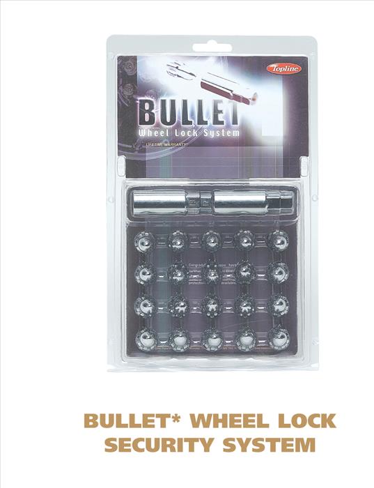 Bullet* WHEEL Lock Security System Chrome Plated
